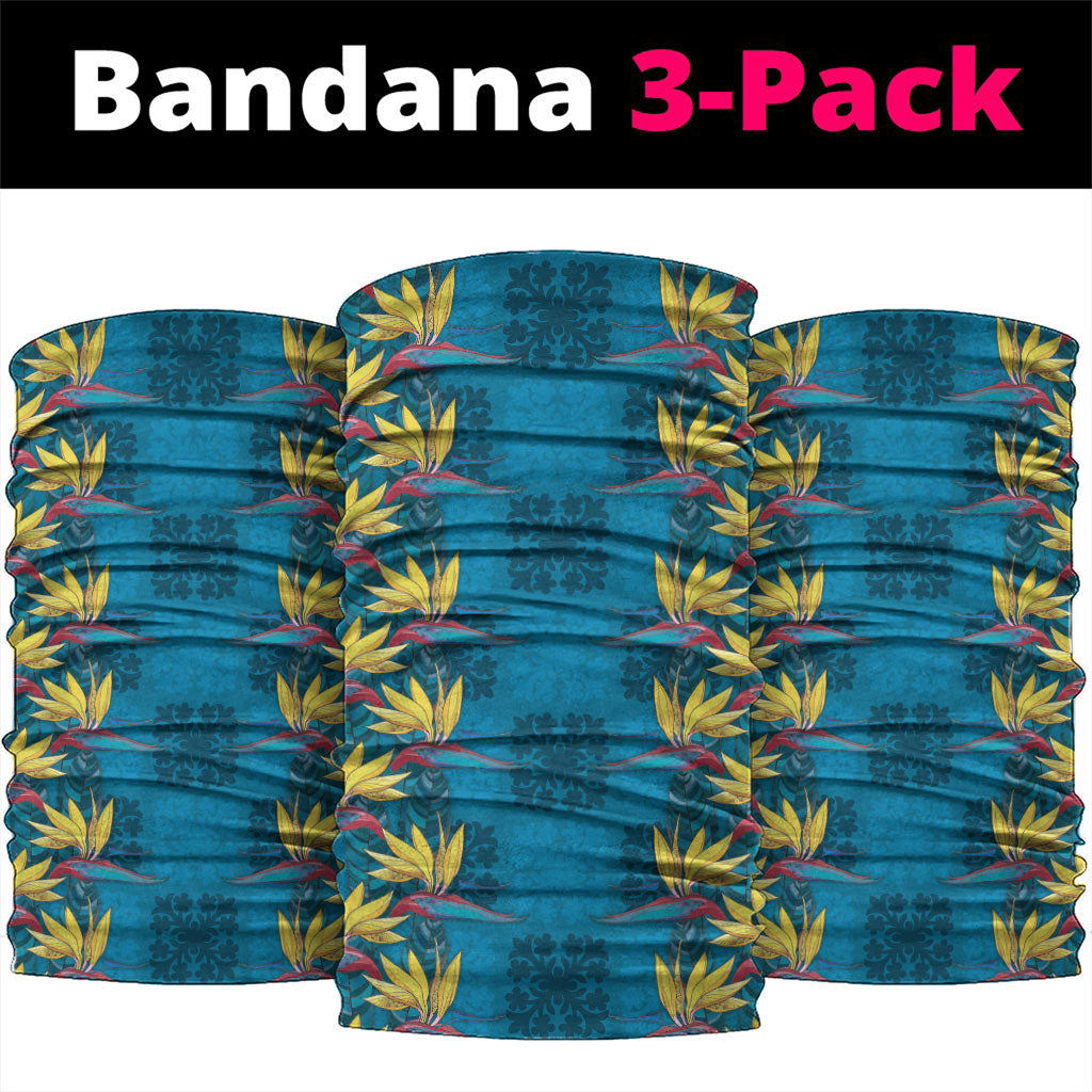 Hawaii Waikiki King Neck Gaiter Blue Quilt With Pua Manu