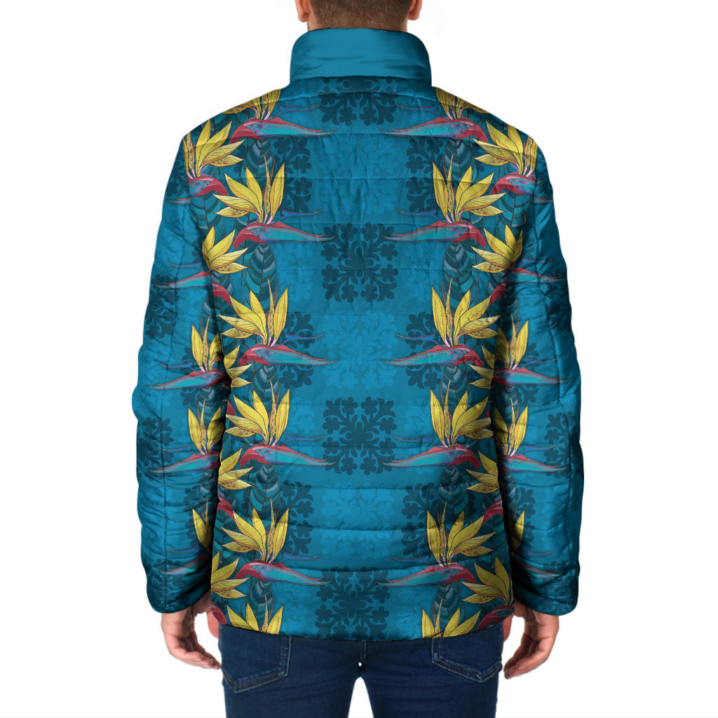 Hawaii Waikiki King Padded Jacket Blue Quilt With Pua Manu