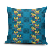 Hawaii Waikiki King Pillow Cover Blue Quilt With Pua Manu