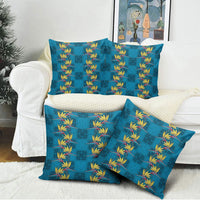 Hawaii Waikiki King Pillow Cover Blue Quilt With Pua Manu