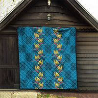 Hawaii Waikiki King Quilt Blue Quilt With Pua Manu
