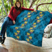 Hawaii Waikiki King Quilt Blue Quilt With Pua Manu