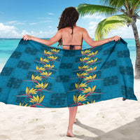 Hawaii Waikiki King Sarong Blue Quilt With Pua Manu