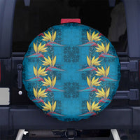 Hawaii Waikiki King Spare Tire Cover Blue Quilt With Pua Manu