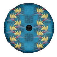 Hawaii Waikiki King Spare Tire Cover Blue Quilt With Pua Manu