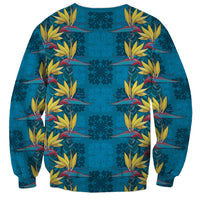 Hawaii Waikiki King Sweatshirt Blue Quilt With Pua Manu