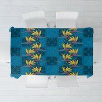 Hawaii Waikiki King Tablecloth Blue Quilt With Pua Manu