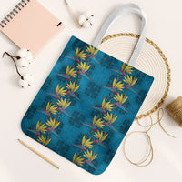 Hawaii Waikiki King Tote Bag Blue Quilt With Pua Manu