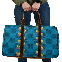 Hawaii Waikiki King Travel Bag Blue Quilt With Pua Manu