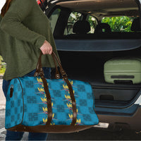 Hawaii Waikiki King Travel Bag Blue Quilt With Pua Manu