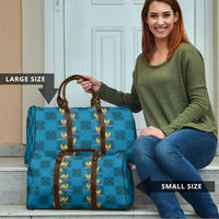 Hawaii Waikiki King Travel Bag Blue Quilt With Pua Manu
