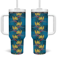 Hawaii Waikiki King Tumbler With Handle Blue Quilt With Pua Manu