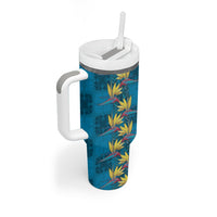 Hawaii Waikiki King Tumbler With Handle Blue Quilt With Pua Manu