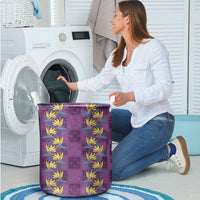 Hawaii Waikiki King Laundry Basket Purple Quilt With Pua Manu