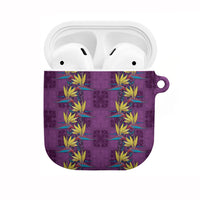 Hawaii Waikiki King AirPods Case Purple Quilt With Pua Manu