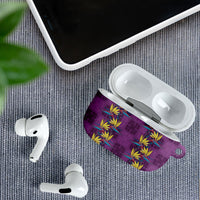 Hawaii Waikiki King AirPods Case Purple Quilt With Pua Manu
