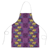 Hawaii Waikiki King Apron Purple Quilt With Pua Manu