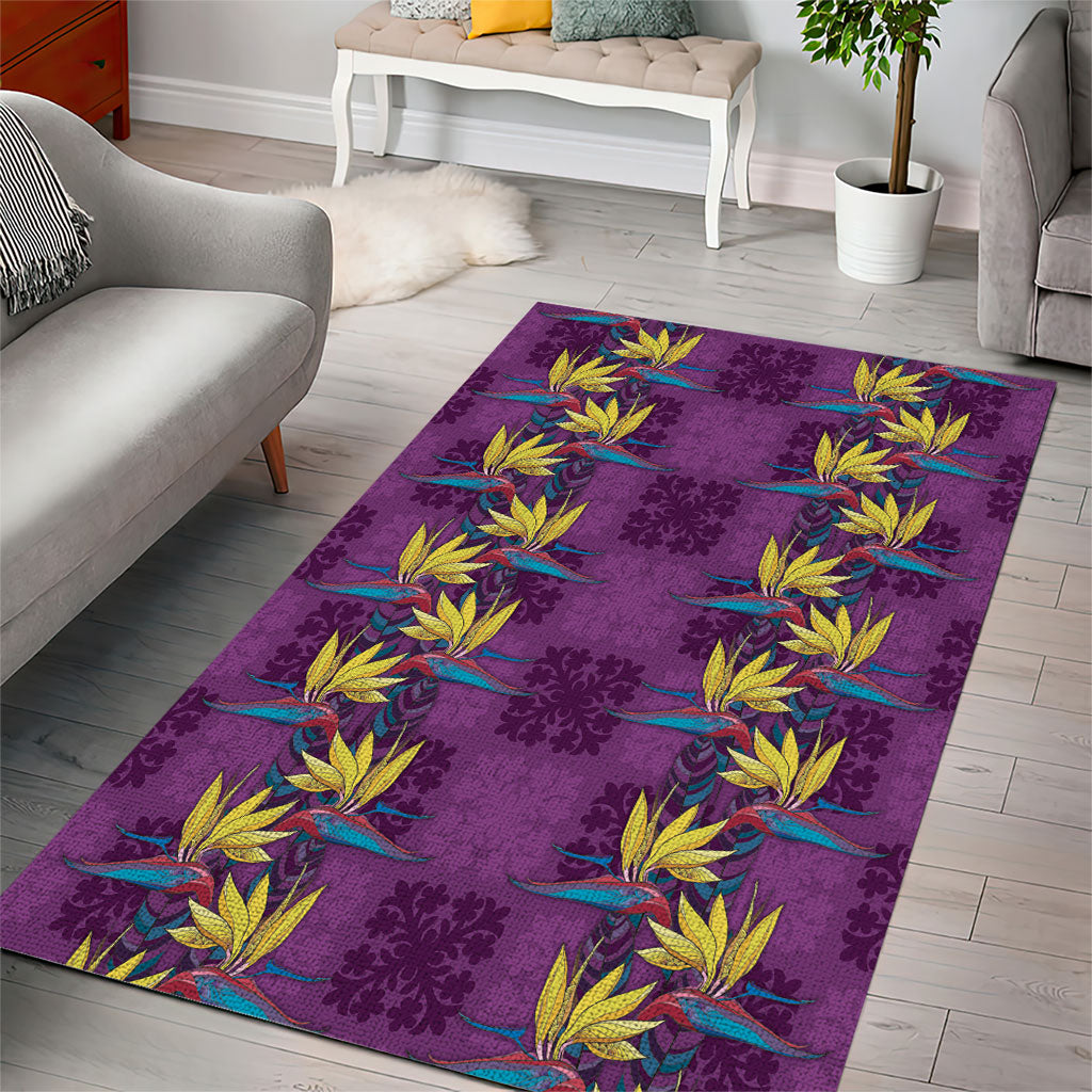 Hawaii Waikiki King Area Rug Purple Quilt With Pua Manu