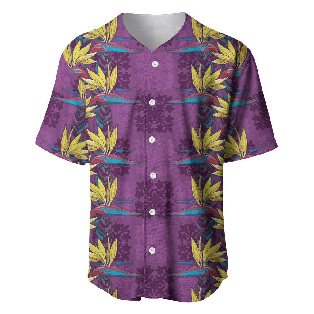 Hawaii Waikiki King Baseball Jersey Purple Quilt With Pua Manu