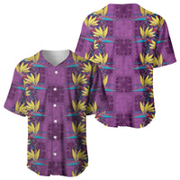 Hawaii Waikiki King Baseball Jersey Purple Quilt With Pua Manu