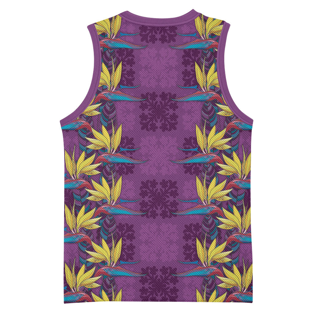 Hawaii Waikiki King Basketball Jersey Purple Quilt With Pua Manu