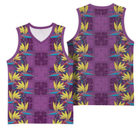 Hawaii Waikiki King Basketball Jersey Purple Quilt With Pua Manu