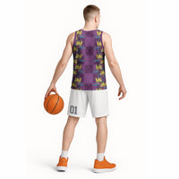 Hawaii Waikiki King Basketball Jersey Purple Quilt With Pua Manu