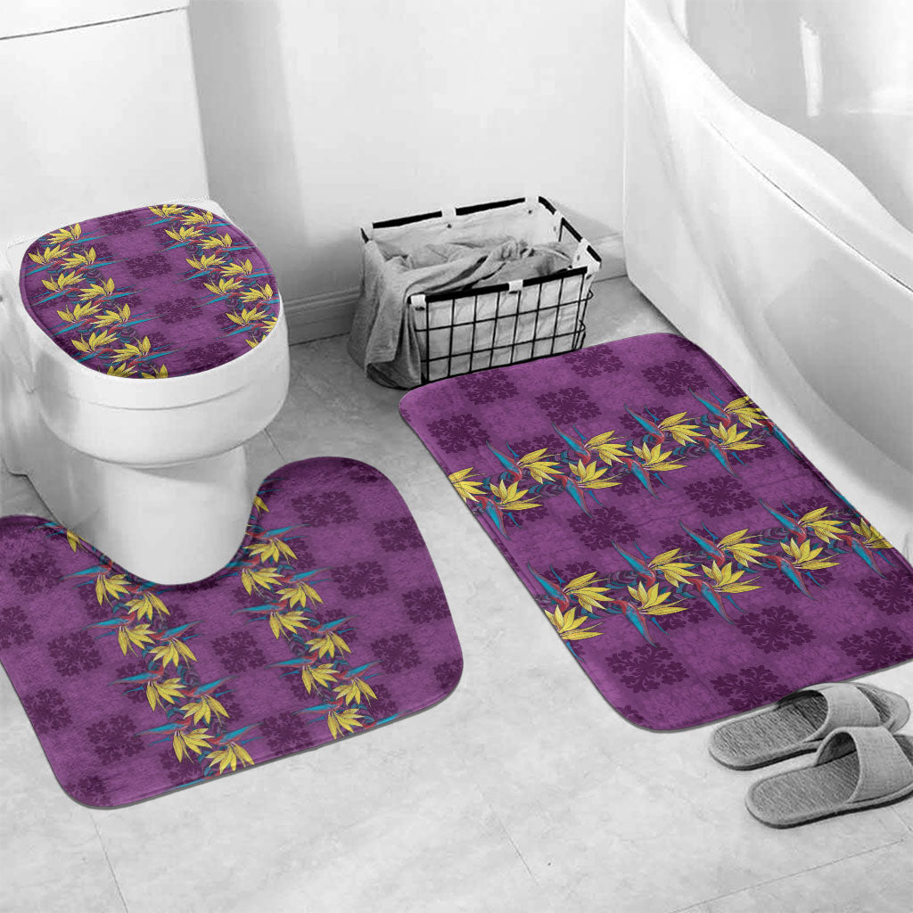 Hawaii Waikiki King Bathroom Set Purple Quilt With Pua Manu