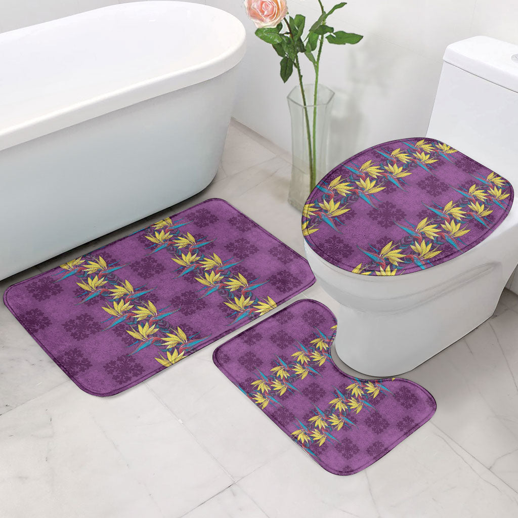 Hawaii Waikiki King Bathroom Set Purple Quilt With Pua Manu