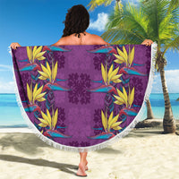 Hawaii Waikiki King Beach Blanket Purple Quilt With Pua Manu