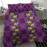 Hawaii Waikiki King Bedding Set Purple Quilt With Pua Manu