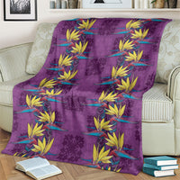 Hawaii Waikiki King Blanket Purple Quilt With Pua Manu