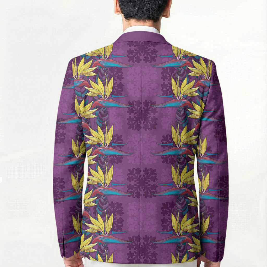 Hawaii Waikiki King Blazer Purple Quilt With Pua Manu