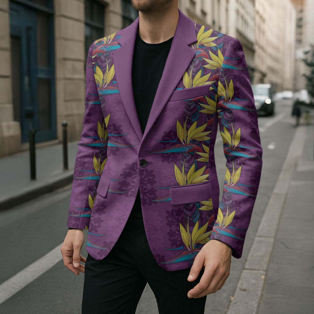 Hawaii Waikiki King Blazer Purple Quilt With Pua Manu