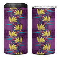 Hawaii Waikiki King 4 in 1 Can Cooler Tumbler Purple Quilt With Pua Manu