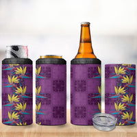 Hawaii Waikiki King 4 in 1 Can Cooler Tumbler Purple Quilt With Pua Manu