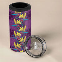 Hawaii Waikiki King 4 in 1 Can Cooler Tumbler Purple Quilt With Pua Manu