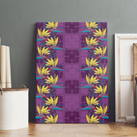 Hawaii Waikiki King Canvas Wall Art Purple Quilt With Pua Manu