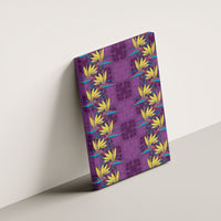 Hawaii Waikiki King Canvas Wall Art Purple Quilt With Pua Manu
