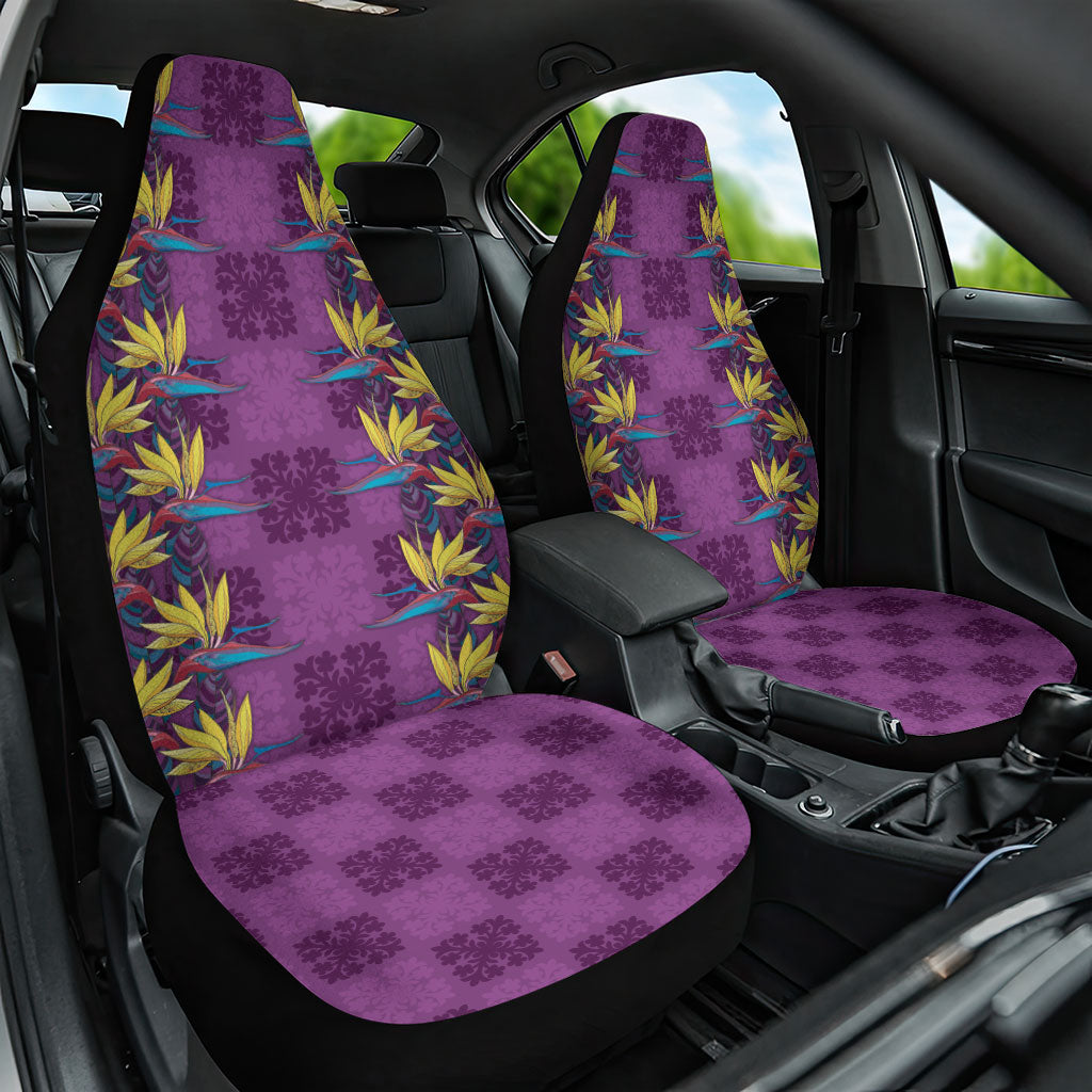 Hawaii Waikiki King Car Seat Cover Purple Quilt With Pua Manu