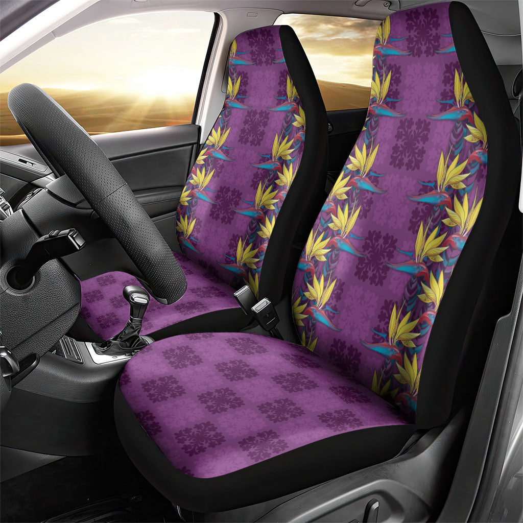 Hawaii Waikiki King Car Seat Cover Purple Quilt With Pua Manu
