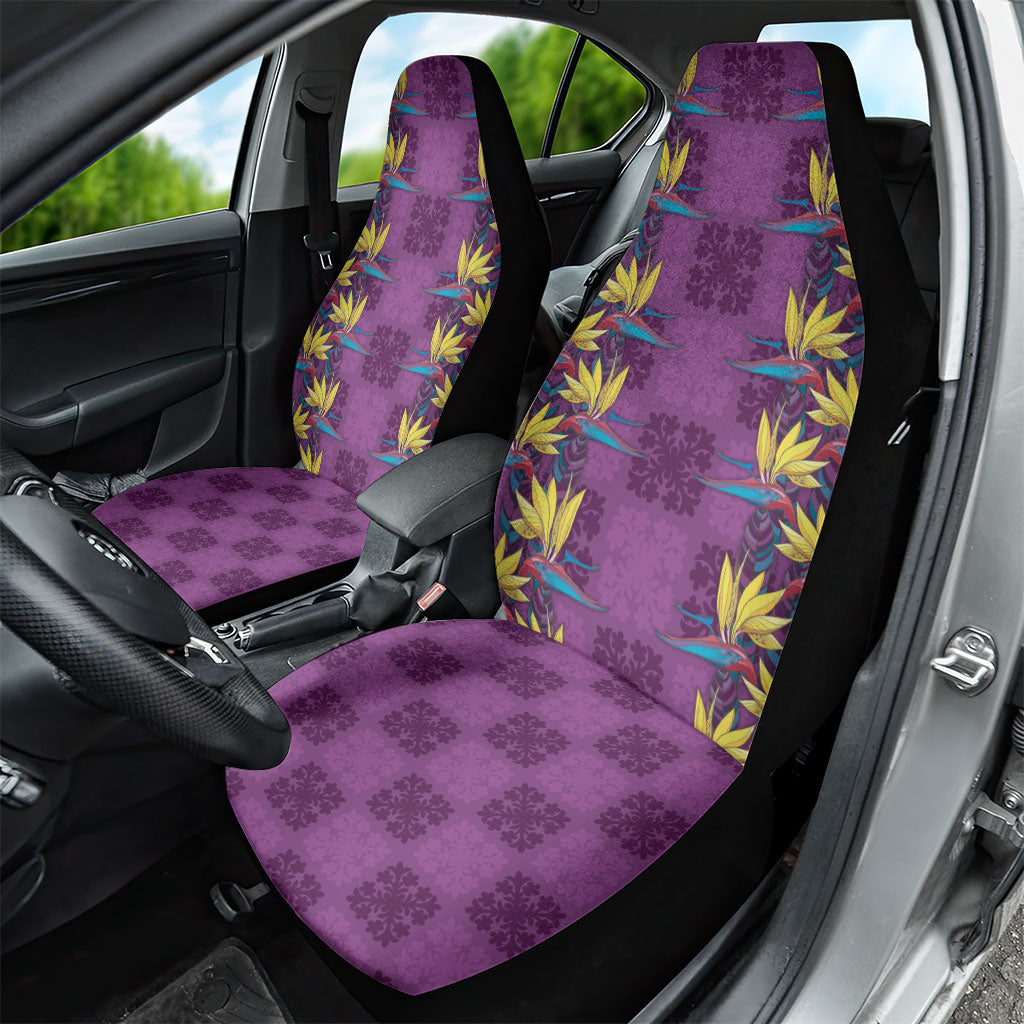 Hawaii Waikiki King Car Seat Cover Purple Quilt With Pua Manu