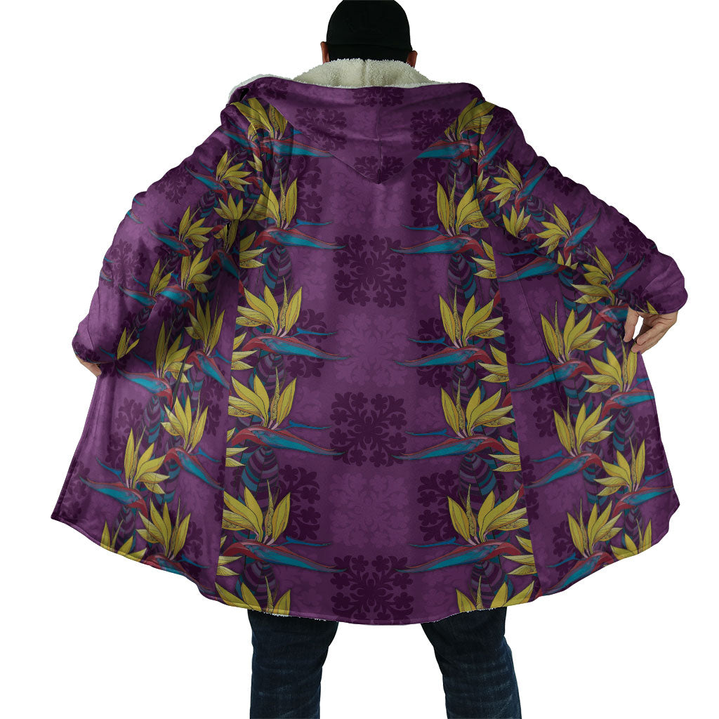 Hawaii Waikiki King Cloak Purple Quilt With Pua Manu