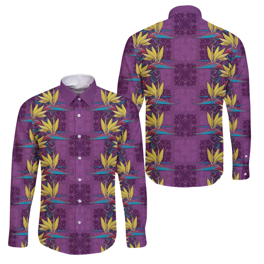 Hawaii Waikiki King Family Matching Mermaid Dress and Hawaiian Shirt Purple Quilt With Pua Manu