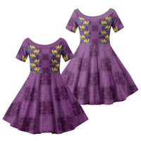 Hawaii Waikiki King Family Matching Mermaid Dress and Hawaiian Shirt Purple Quilt With Pua Manu