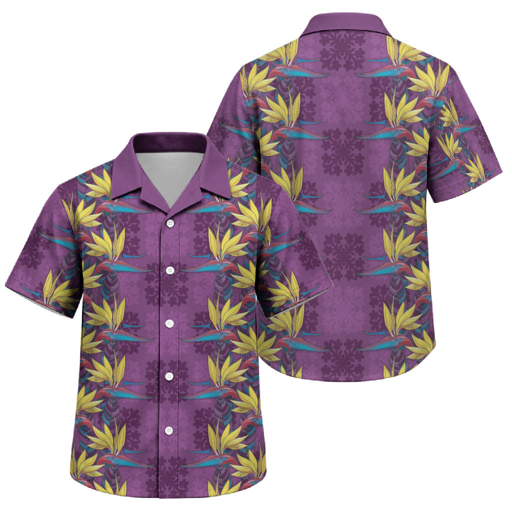 Hawaii Waikiki King Family Matching Summer Maxi Dress and Hawaiian Shirt Purple Quilt With Pua Manu