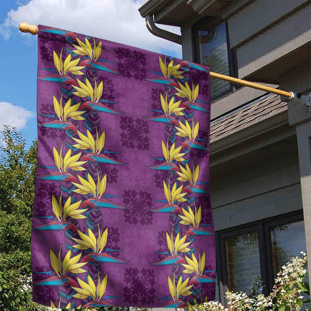 Hawaii Waikiki King Garden Flag Purple Quilt With Pua Manu