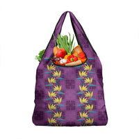 Hawaii Waikiki King Grocery Bag Purple Quilt With Pua Manu