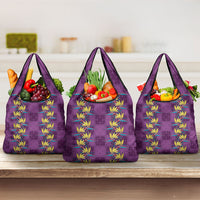 Hawaii Waikiki King Grocery Bag Purple Quilt With Pua Manu