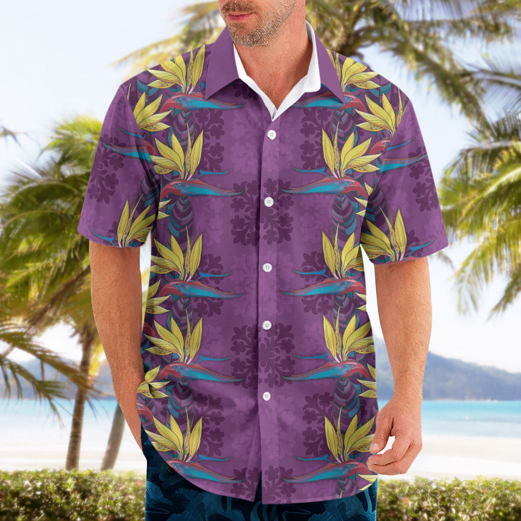 Hawaii Waikiki King Hawaiian Shirt Purple Quilt With Pua Manu